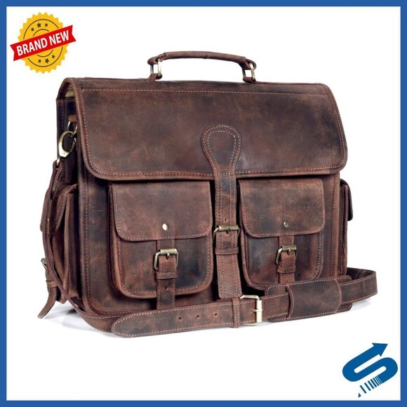 Other - Vintage Leather Messenger Bag Handmade Laptop Satchel Crossbody Business
